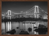 Gorgeous Rainbow Bridge with Tokyo Skyline in the evening - monochrome Poster