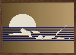 Swimmer Horizontal / Gold Poster