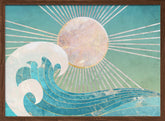 Landscape Sun waves turquoise Poster