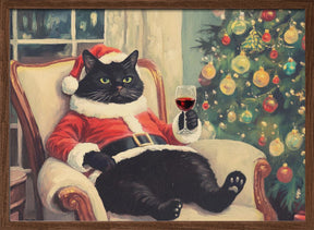 Christmas Chilling Cat Poster