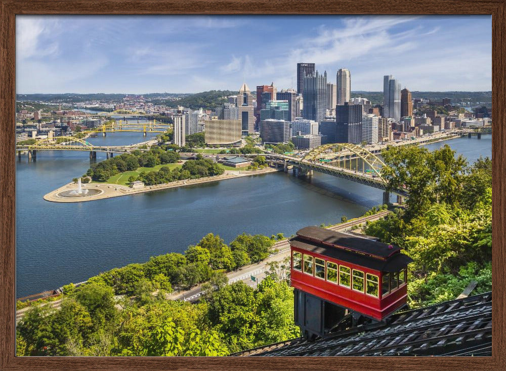 Impressive Pittsburgh Skyline with Duquesne Incline Poster