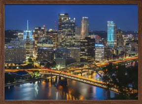 Amazing Pittsburgh Skyline in the Evening Poster