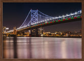 Benjamin Franklin Bridge and Delaware River at Night Poster