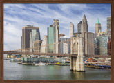 Brooklyn Bridge with Pier 17 and South Street Seaport Poster