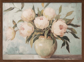 Peonies Flower Still Life Poster