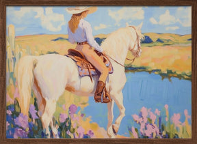 Cowgirl with Horse Poster