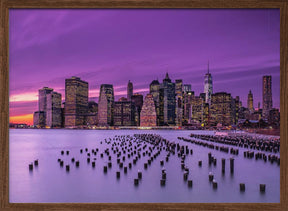 New York Violet Sunset Poster