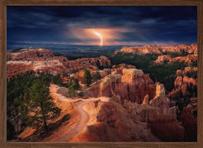 Lightning over Bryce Canyon Poster