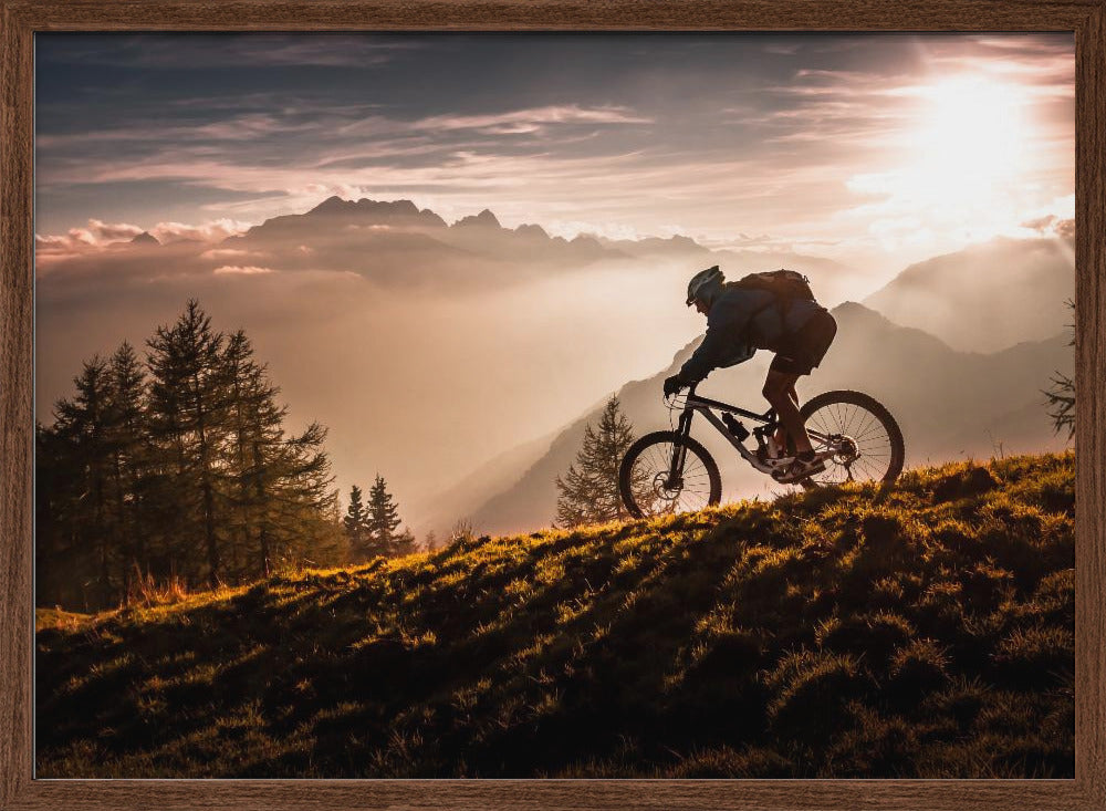 Golden hour biking Poster