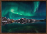 Lofoten Aurora Reflection Poster