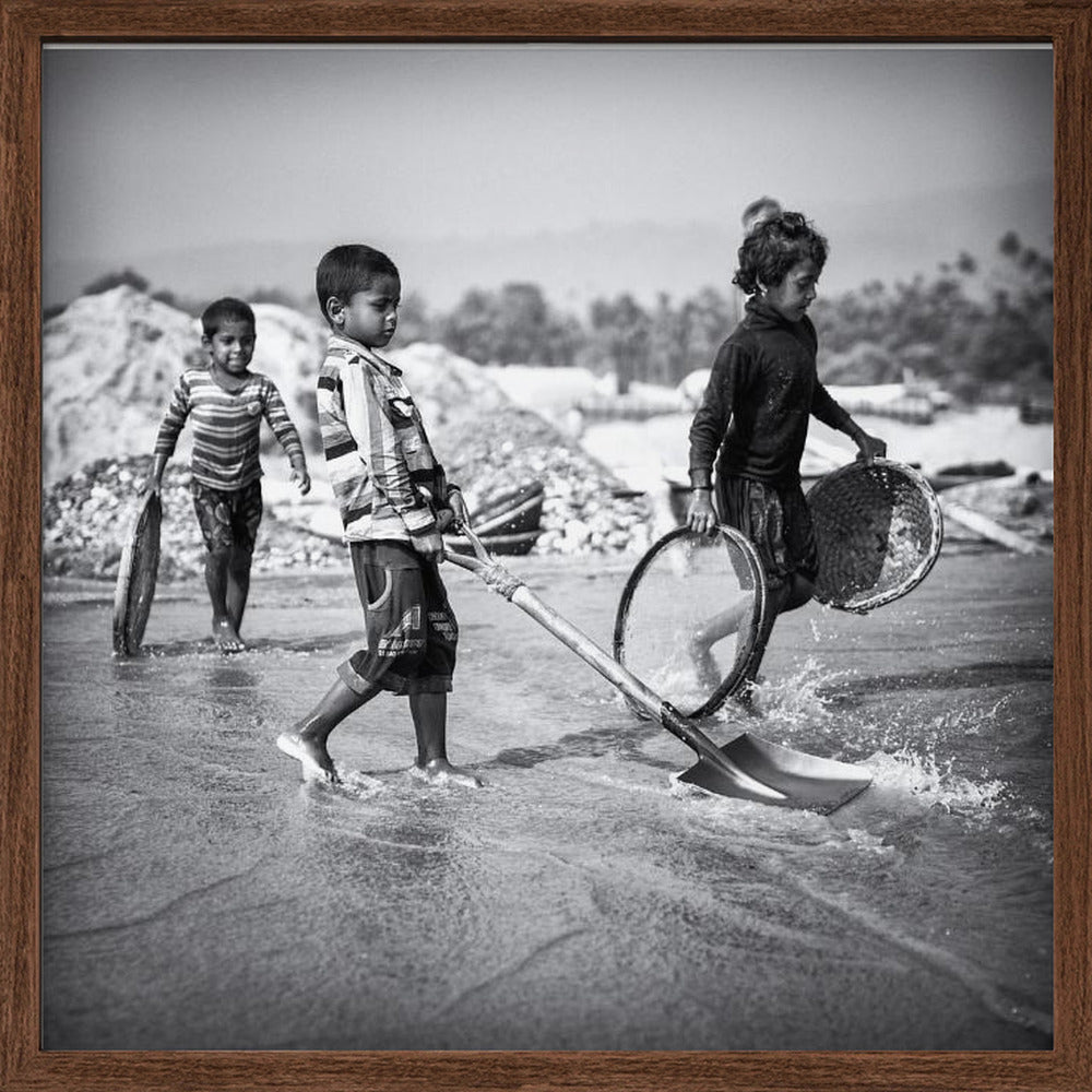 Child labor in the stone quarry III Poster