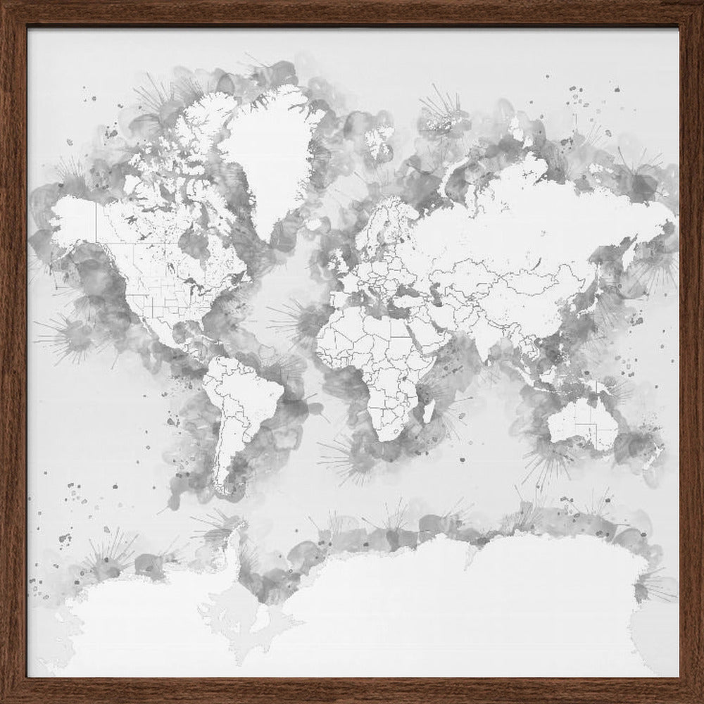 Louiss world map silhouette Poster