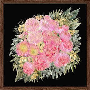 Rehka floral bouquet in light pink watercolor and black Poster