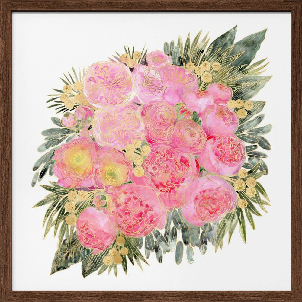 Rekha floral bouquet in light pink Poster