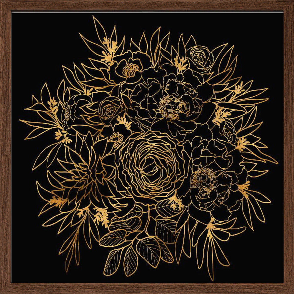 Nanette bouquet in gold and black Poster