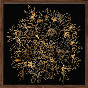 Nanette bouquet in gold and black Poster