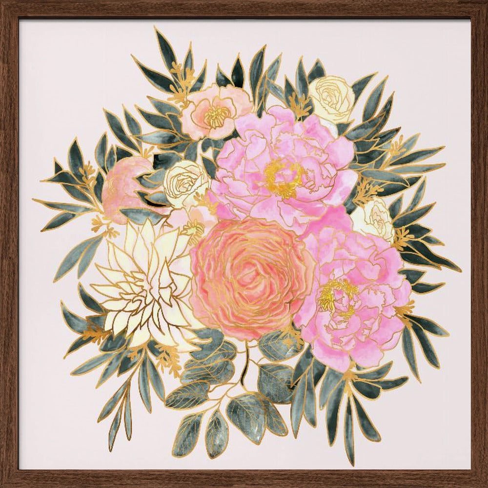 Nanette floral bouquet in pastels Poster