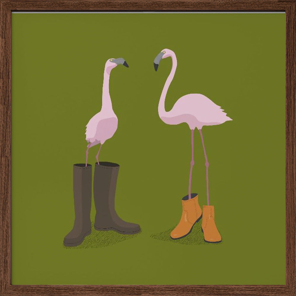 Fashion Flamingos Poster