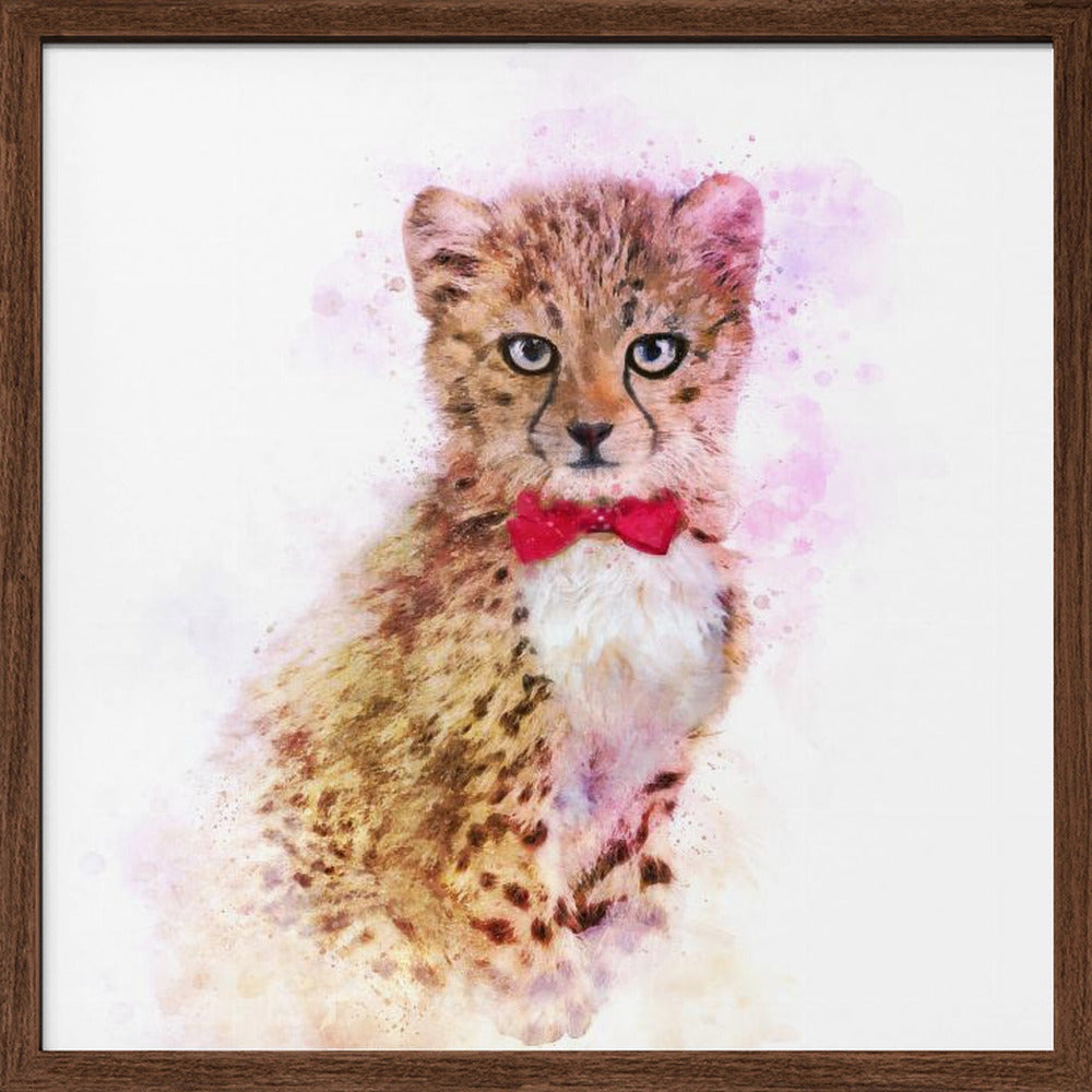 Baby Cheetah Watercolor Poster