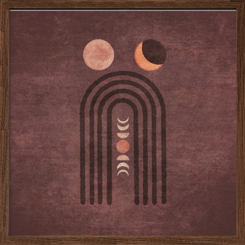 Visne Watercolor Moon Phase Poster