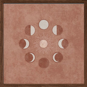 Somon Sun and Circle Moon Phase Poster