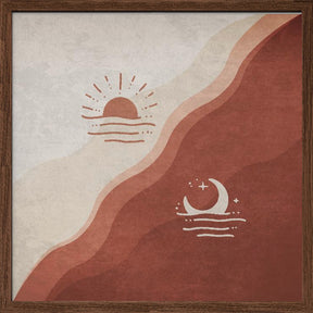 Moon and Sun Terracotta Poster