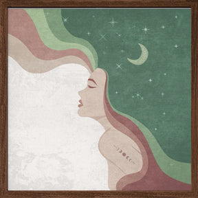 Moon Lady Green Poster