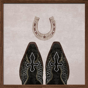 Cowboy Boots and Horseshoe Poster