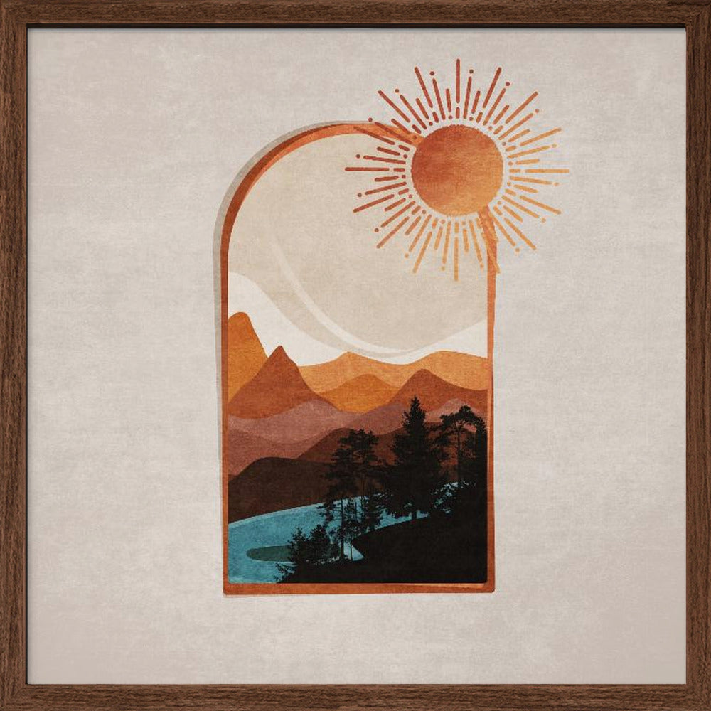 Window Desert Day and Sun Poster