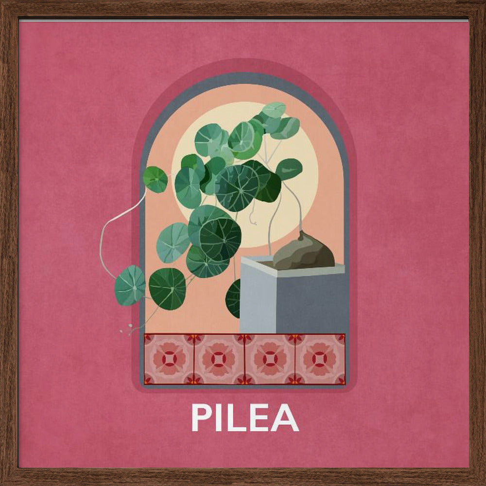 Green Sets Pilea Poster