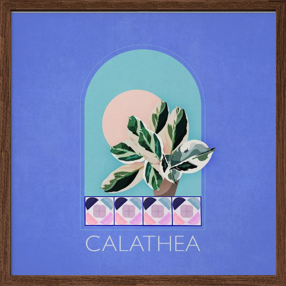 Green Sets Calathea Poster