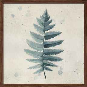 Teal watercolor fern 6 Poster