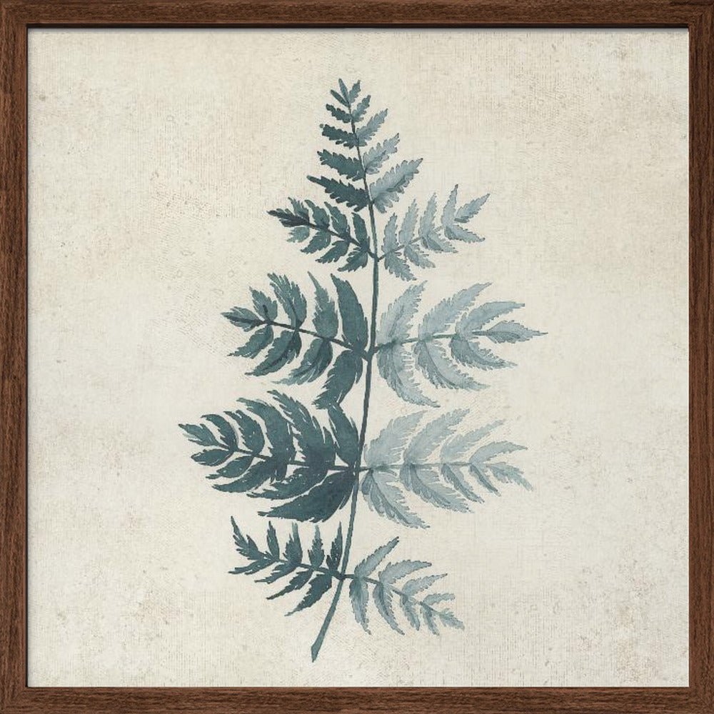 Teal watercolor fern 4 Poster