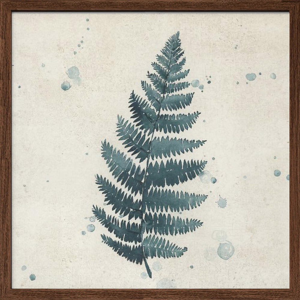 Teal watercolor fern 3 Poster