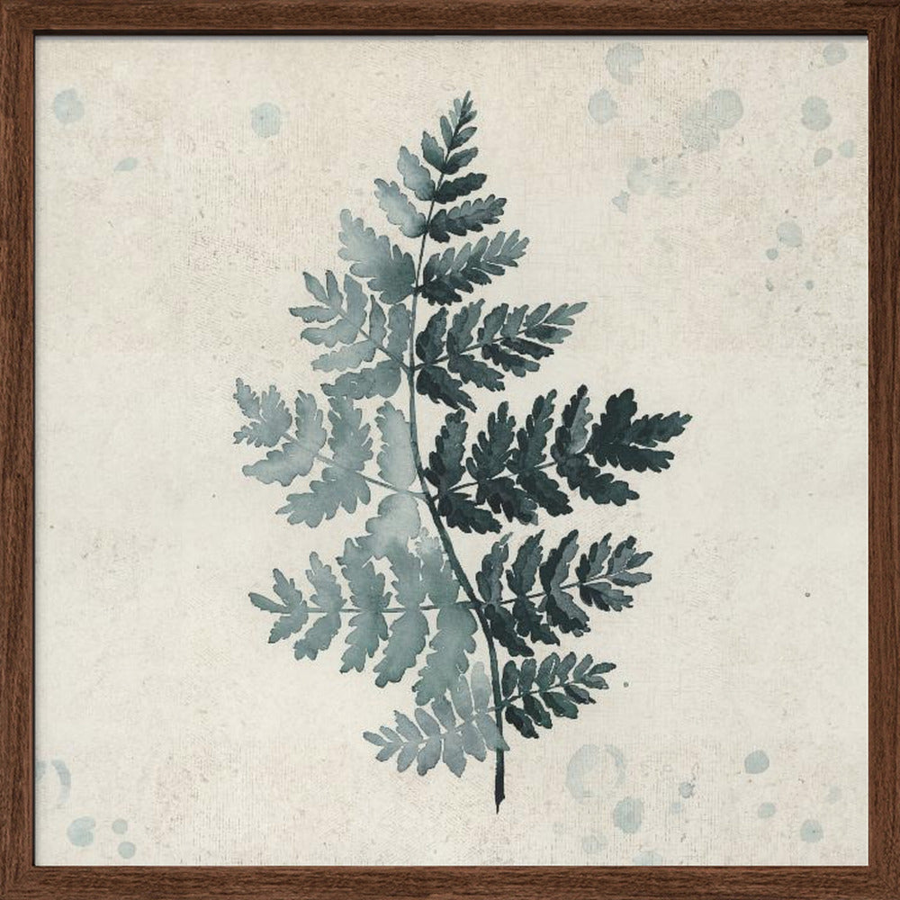 Teal watercolor fern 2 Poster