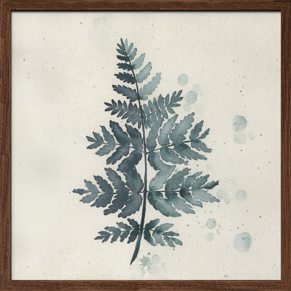 Teal watercolor fern 1 Poster