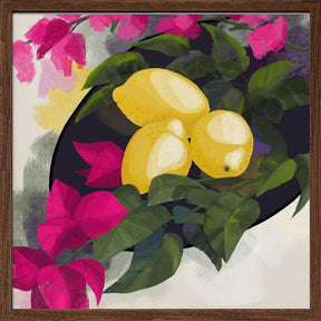 Bougainvillea and lemons Poster