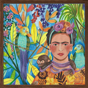 Frida and her parrots Poster