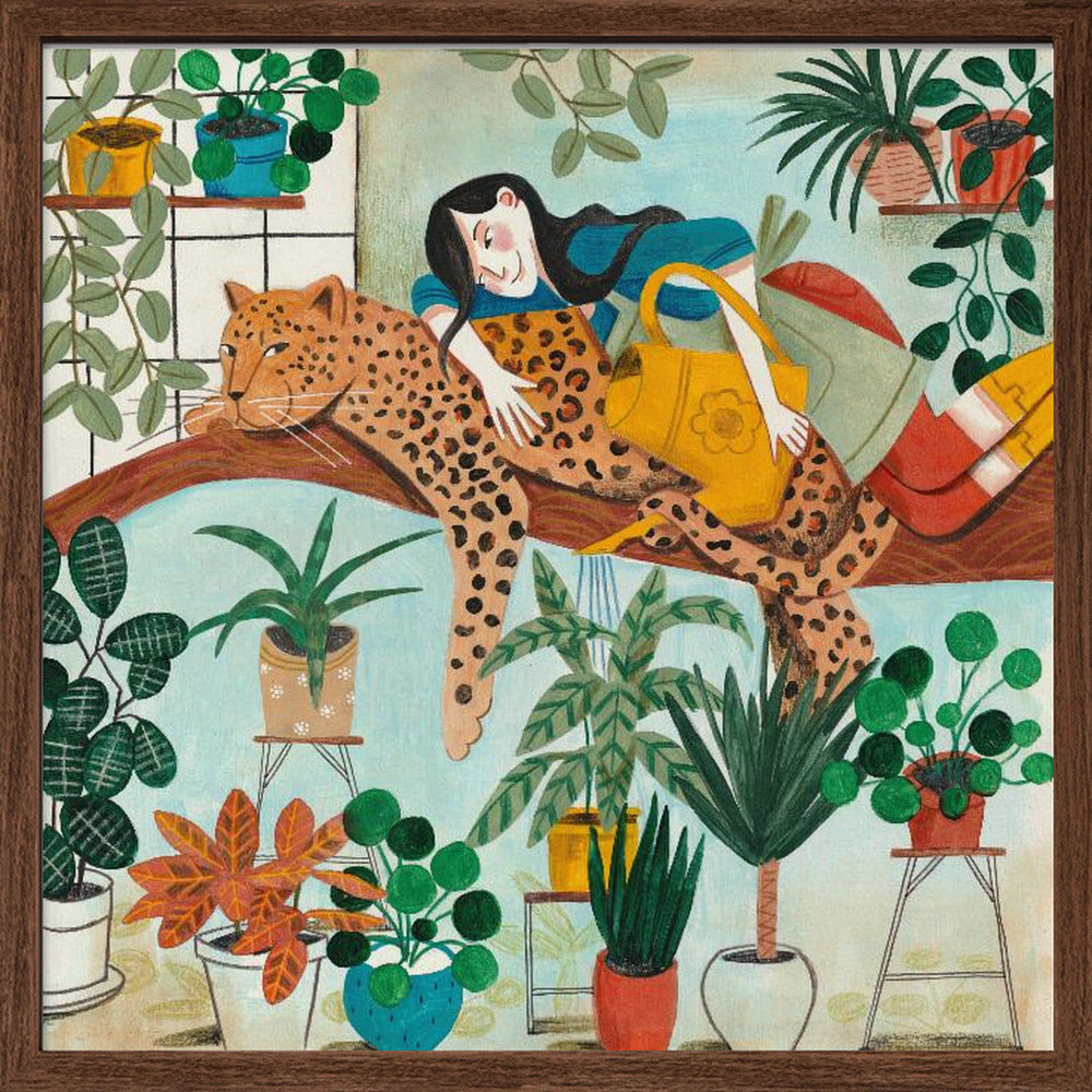 Leopard and gardening Poster