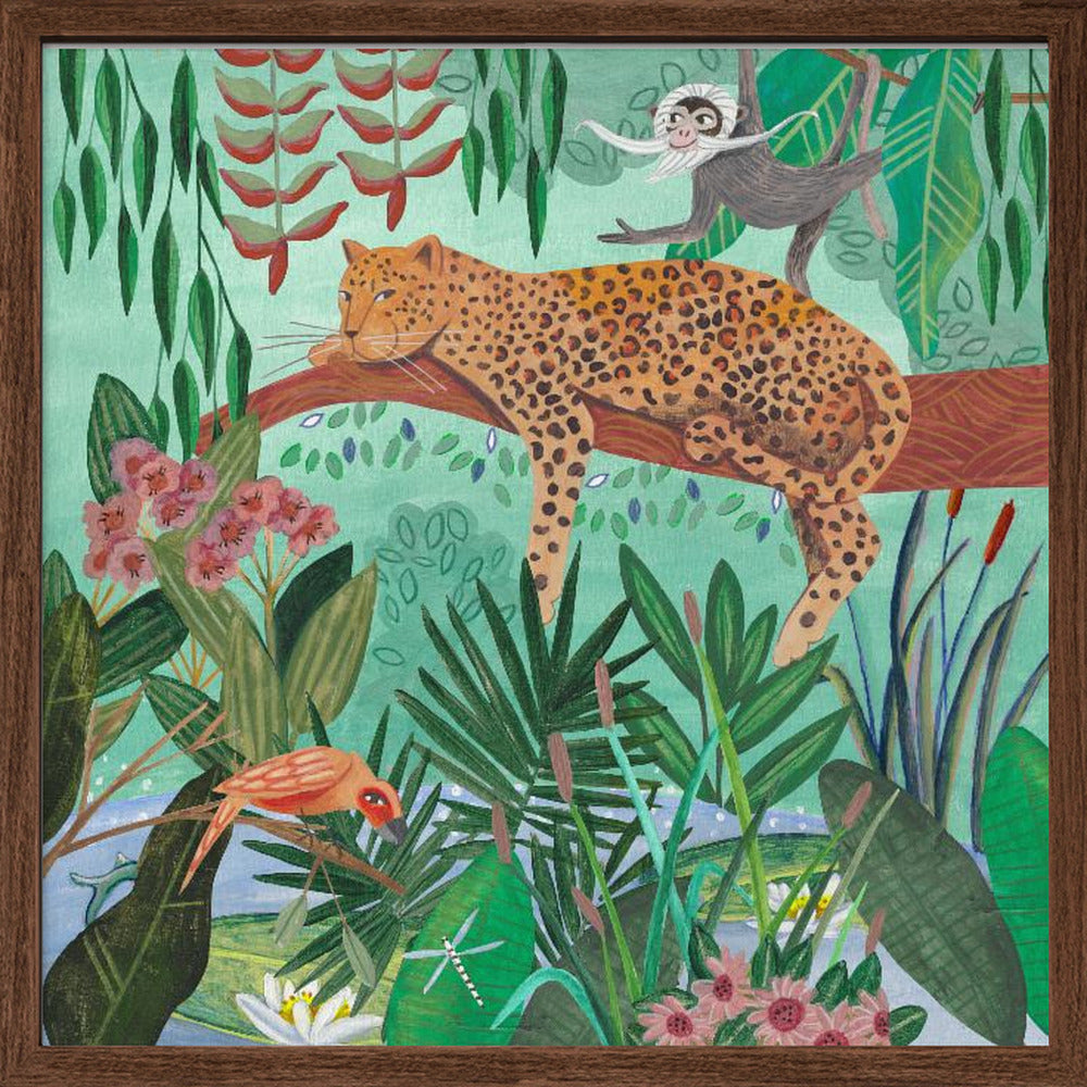 Leopard in the jungle Poster