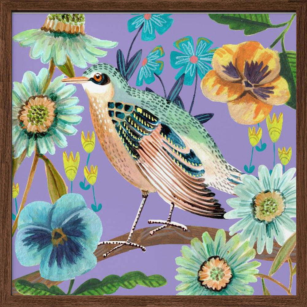 Bird and Flowers Poster