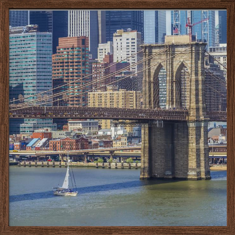 NEW YORK CITY Brooklyn Bridge &amp; Manhattan Skyline Poster