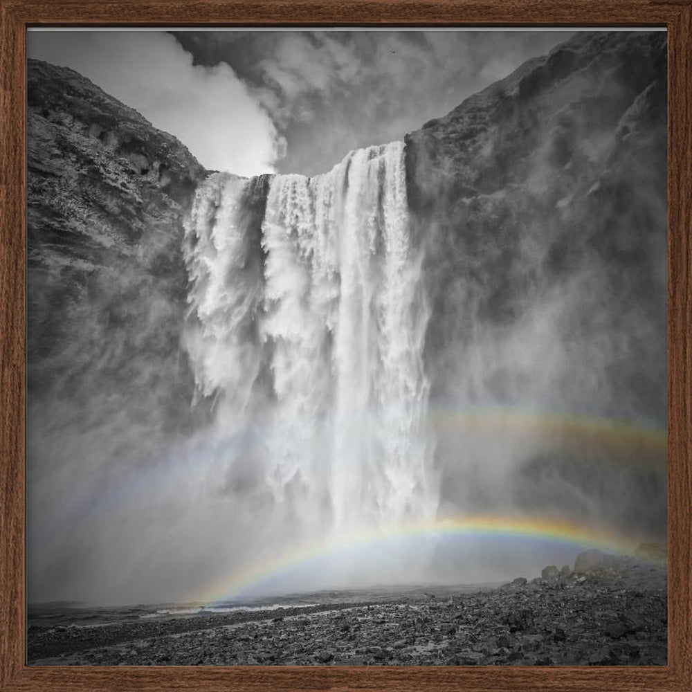 ICELAND Skogafoss double rainbow Poster