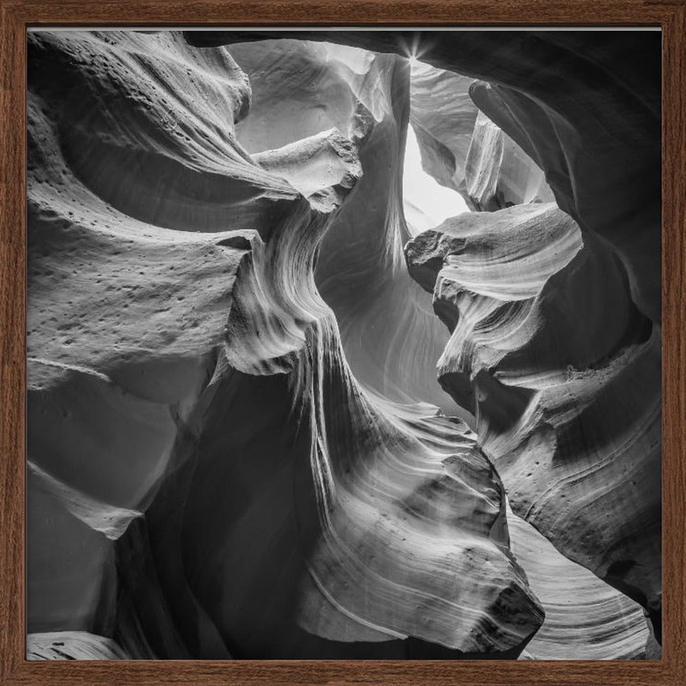 MONOCHROME ANTELOPE CANYON Rock Formation Poster