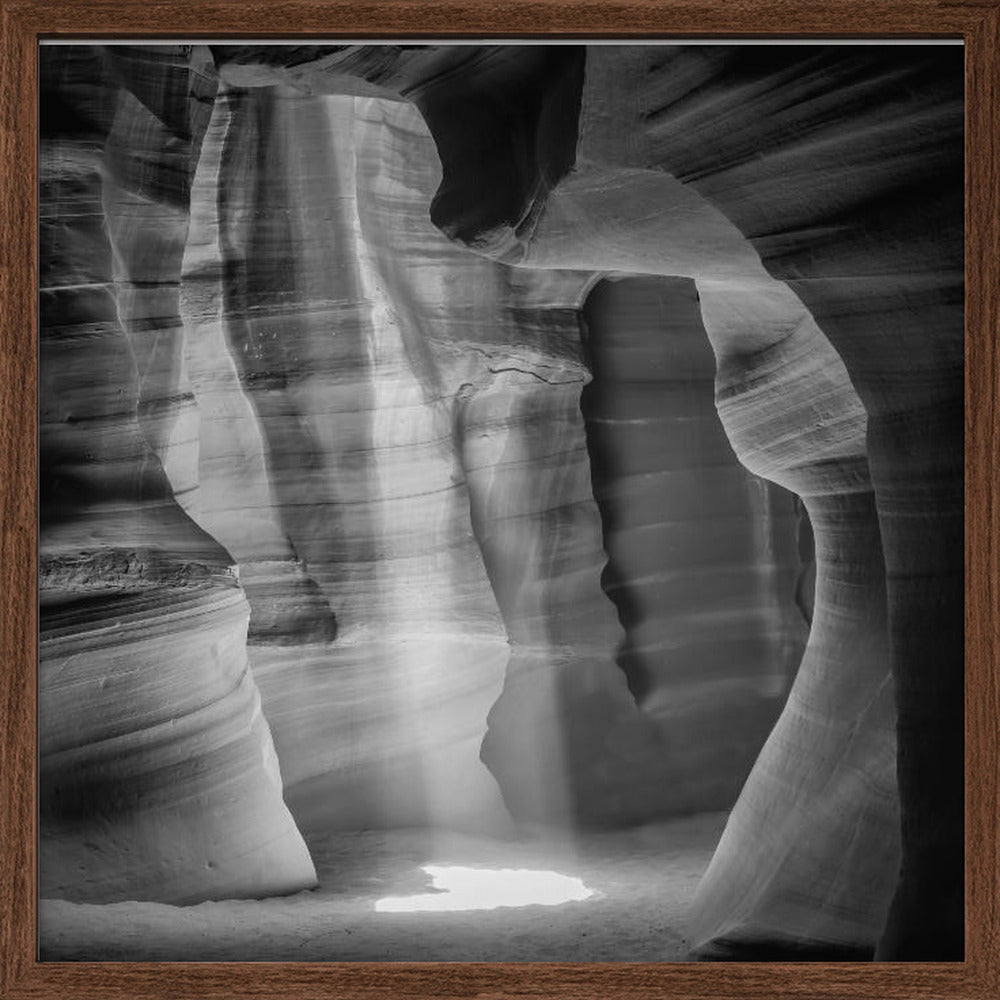 MONOCHROME ANTELOPE CANYON Gorgeous Lightbeam Poster