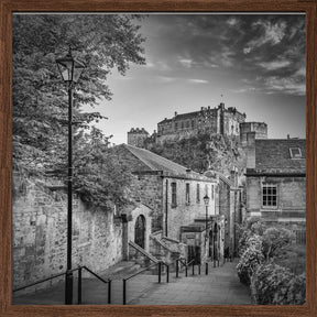 The Vennel in Edinburgh - Monochrome Poster