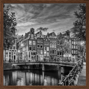 AMSTERDAM Idyllic impression from Singel - Monochrome Poster