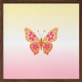 Colorful floral butterfly Poster