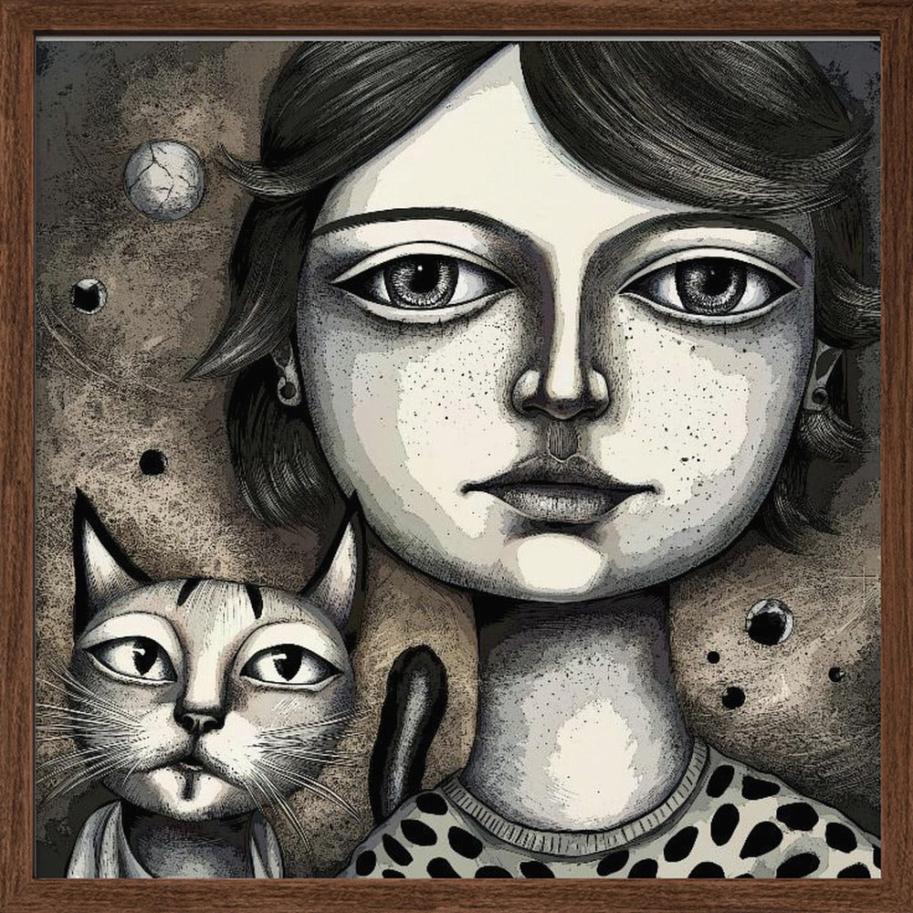 Girl and the Cat Poster