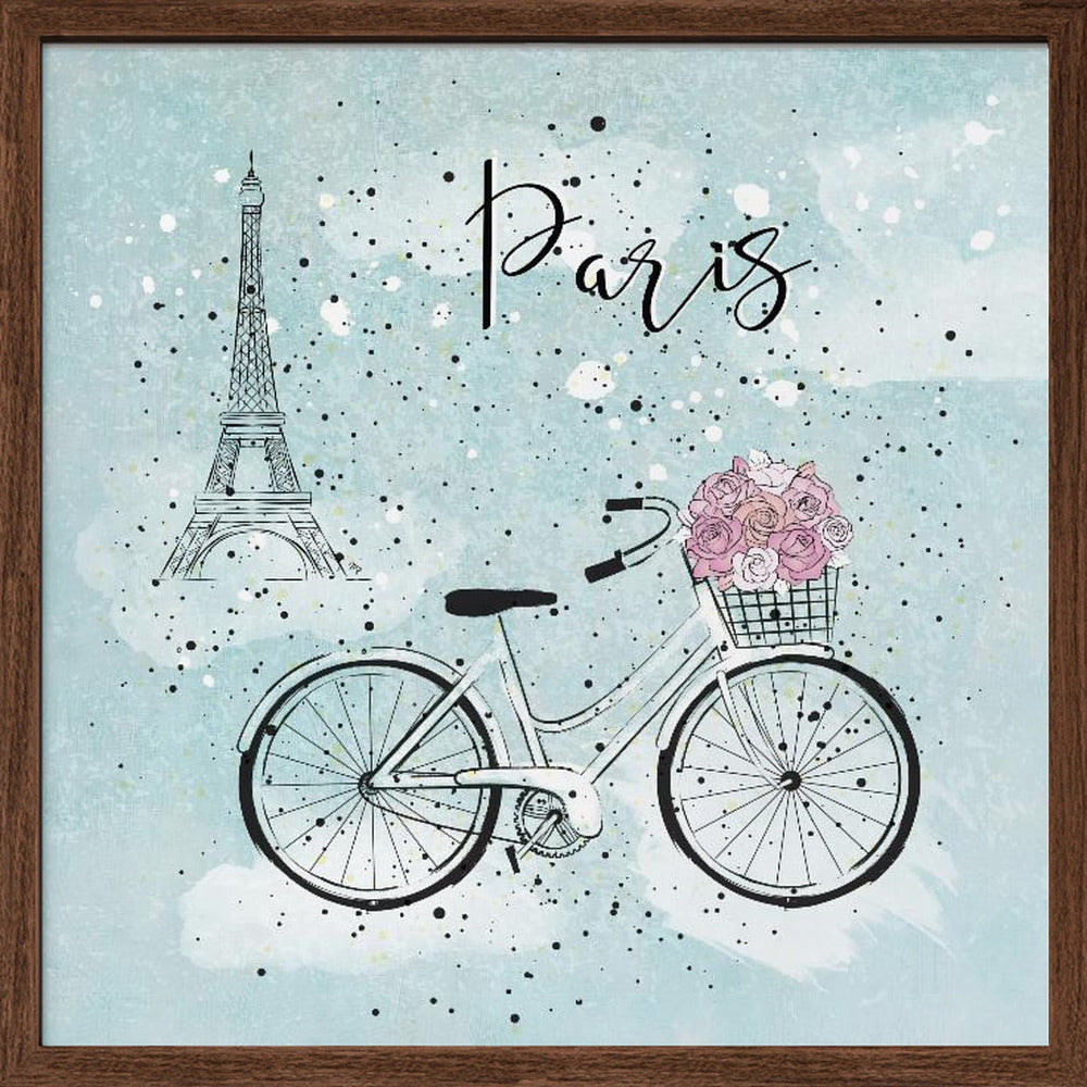 Blue Paris Bike Poster
